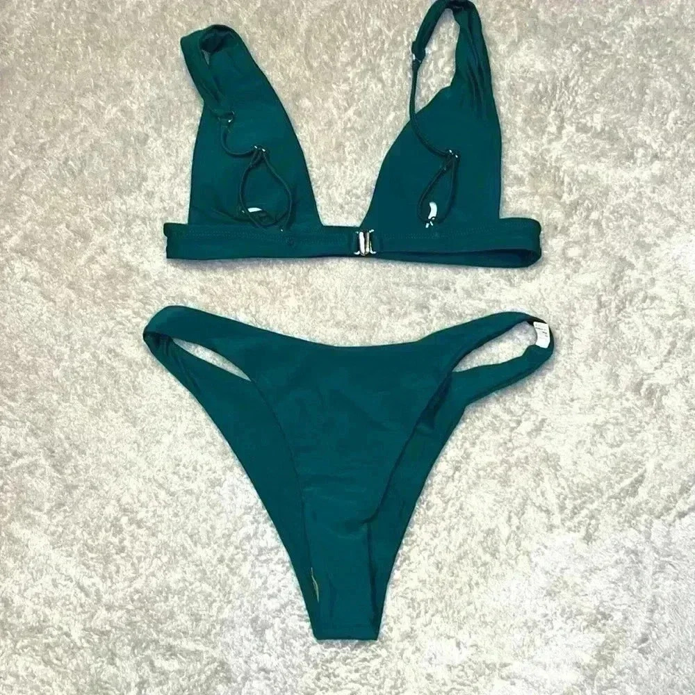 Bikini 2 Piece Bikini Swimsuit Green Size Med - Picture 2 of 5